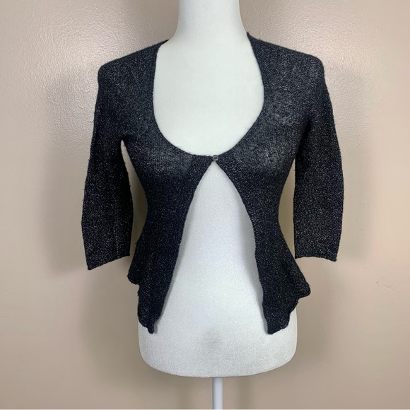 Roberto Collina Sweaters - Roberto Collina Per Ships Italy Cashmere Cardigan Bolero Metallic Knit